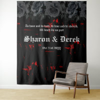 Gothique Noir Rouge Grunge Texturé | Roses Noires