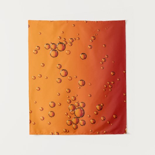 Tenture gouttelettes d'eau sur la surface orange (Devant)