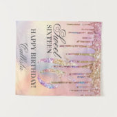 Tenture Gouttes de Paillettes Holographiques Arc-en-Ciel D (Devant (Horizontal))