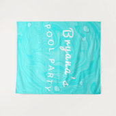 Tenture Gouttes d'eau bleues Fête d'anniversaire de piscin (Devant (Horizontal))