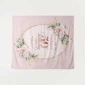 Tenture Graceful Garden Floral 50th Birthday Backdrop (Devant (Horizontal))