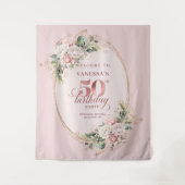 Tenture Graceful Garden Floral 50th Birthday Backdrop (Devant)