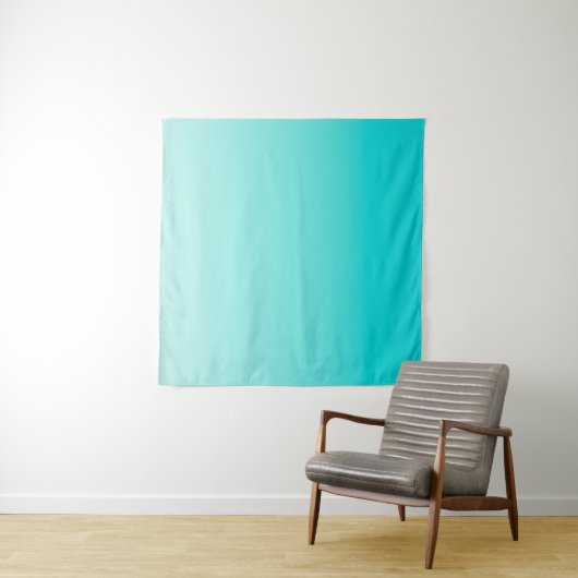 Tenture gradient aqueux turquoise (En situation (horizontale))