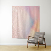 Tenture Gradient holographique de Rose Gold Glitter Irides (En situation)