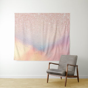 Tenture Gradient holographique de Rose Gold Glitter Irides