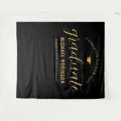 Tenture Graduate Gold Black Graduation Party 2025 (Devant (Horizontal))