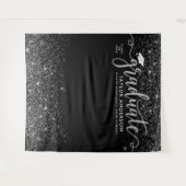 Tenture Graduate Modern Silver Script Graduation Party (Devant (Horizontal))