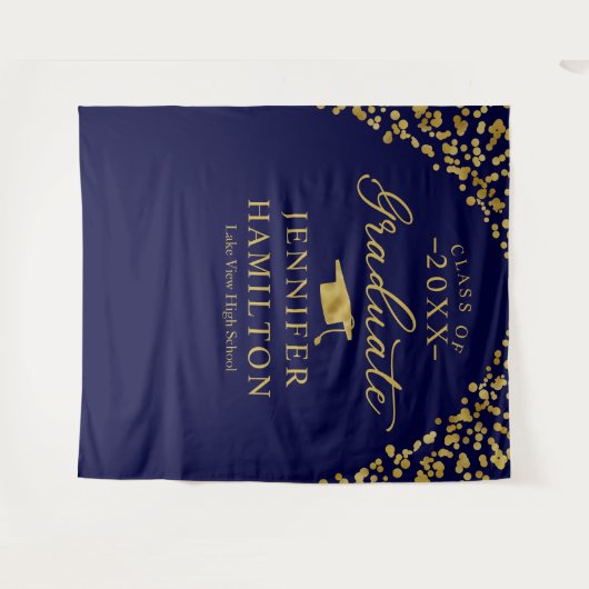 Tenture Graduate Moderne Bleu Gold Arrière-plan (Devant (Horizontal))