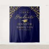 Tenture Graduate Moderne Bleu Gold Arrière-plan (Devant)