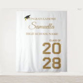 Tenture Graduate moderne Gold Script Graduation Party (Devant)