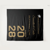 Tenture Graduate moderne Gold Script Twin Graduation Party (Devant (Horizontal))