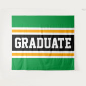 Tenture GRADUATE Sporty Vert Clair Noir Orange Rayures (Devant (Horizontal))