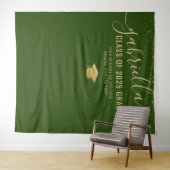 Tenture Graduation 2025 Green Photo Booth Selfie fond (En situation (horizontale))