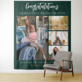 Tenture Graduation 2025 Photo Collage Vert Moderne Grad (En situation)