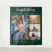 Tenture Graduation 2025 Photo Collage Vert Moderne Grad (Devant)