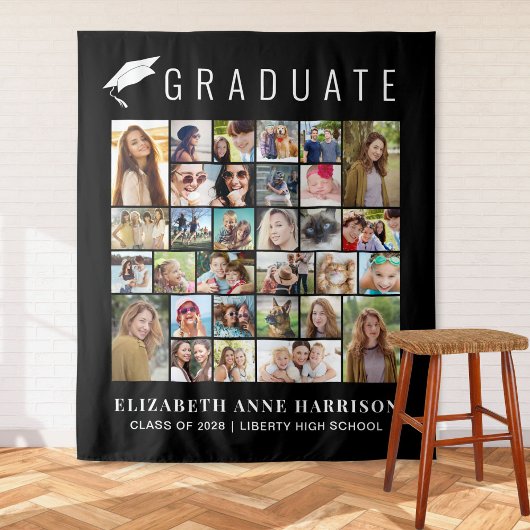 Tenture Graduation 30 Photos Black Photo Booth fond