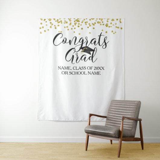 Tenture Graduation Confetti GRATS GRAD Ceremony Party (En situation)