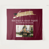 Tenture Graduation Magenta Simple Photo Booth Arrière-plan (Devant (Horizontal))