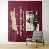 Tenture Graduation Magenta Simple Photo Booth Arrière-plan (En situation)