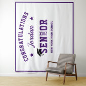 Tenture Graduation moderne violet - Photo Booth Arrière-pl (En situation)