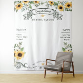 Tenture Graduation Party Photo Booth Sunflower Tapestry (En situation)