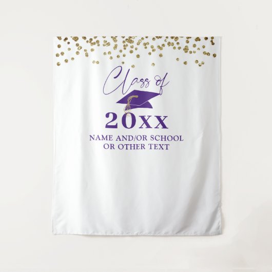 Tenture Graduation Purple Classe Année Contexte (Devant)