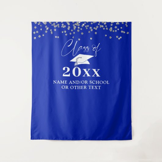 Tenture Graduation Royal Blue Class Année Photo Contexte (Devant)
