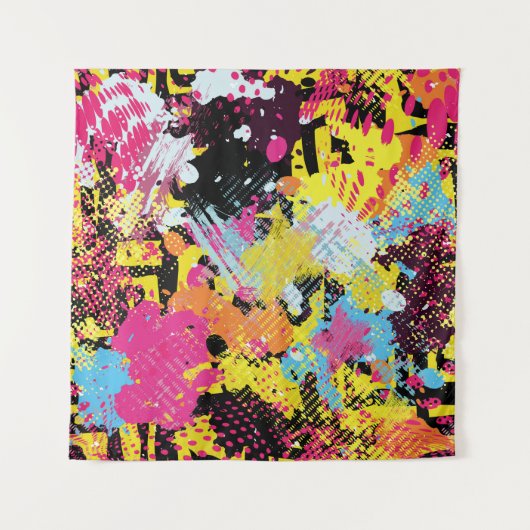 Tenture Graffiti brillant psychédélique sans couture motif (Devant)