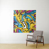 Tenture Graffiti coloré Abstrait Arrière - plan noir (En situation (horizontale))