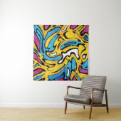 Tenture Graffiti coloré Abstrait Arrière - plan noir (En situation)