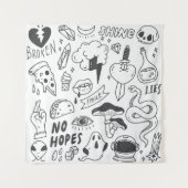 Tenture Graffiti mignon : Doodle Art Set. (Devant)