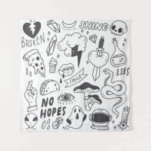 Tenture Graffiti mignon : Doodle Art Set.
