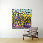 Tenture Graffiti urbain Art Abstrait (En situation)