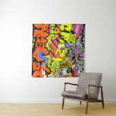 Tenture Graffiti urbain : mur d'art Vintage (En situation (horizontale))