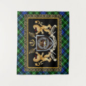 Tenture Graham Clan Badge & Motto avec Lions (Devant)