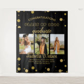 Tenture Grand 3 Photos Graduation Party BlackGold fond (Devant)