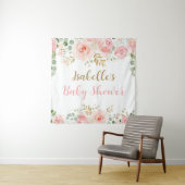 Tenture Grand Baby shower floral transparent (En situation)