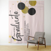 Tenture Grand BlackGold Graduation Party Photo fond (En situation)