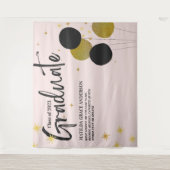 Tenture Grand BlackGold Graduation Party Photo fond (Devant)