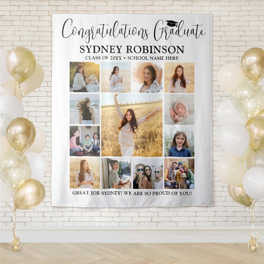 Tenture Grand Collage de photos - Fêtes de fin d'études