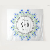 Tenture Grand Fond de Mariage Fleur de Crocus Bleu (Devant (Horizontal))