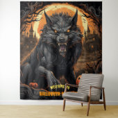 Tenture Grand Halloween Werewolf Hanging fond (En situation)