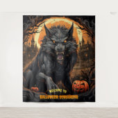 Tenture Grand Halloween Werewolf Hanging fond (Devant)