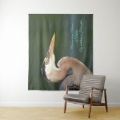 Tenture Grand Héron Bleu gros plan (En situation)