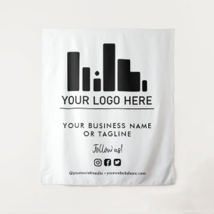 Tenture Grand logo et toile de fond des médias sociaux