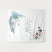 Tenture Grand Mariage d'aquarelle de feuillage de cerfs d' (Devant (Horizontal))