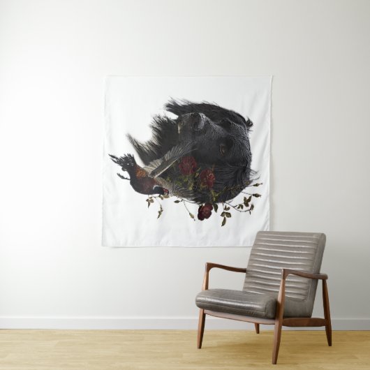 Tenture Grand Munsterlander avec faisan (En situation (horizontale))