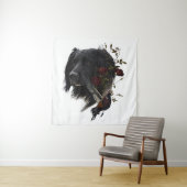 Tenture Grand Munsterlander avec faisan (En situation)