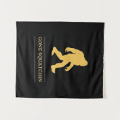 Tenture Grand Squatchin allé par pied drôle Sasquatch (Devant (Horizontal))