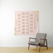 Tenture Grand tableau de plan de table de mariage rose et (En situation (horizontale))